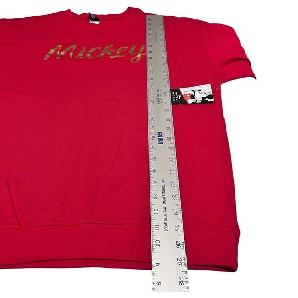 Disney Sweatshirt‎ WMNS XL Red Mickey Mouse Gold Vacation Parks Ears Family Cozy - Picture 6 of 9